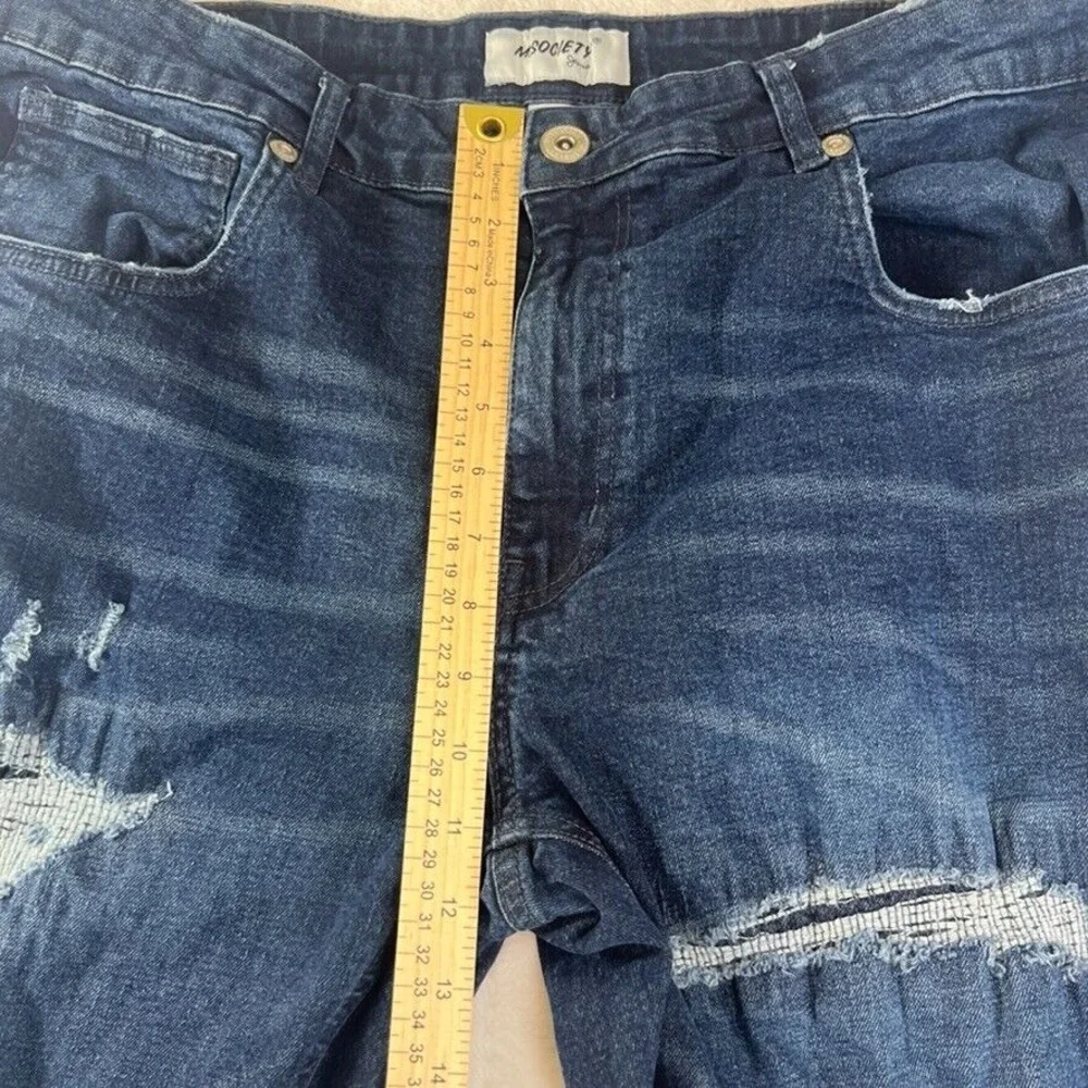 M SOCIETY Men's Jeans Skinny SIZE 38X32 BLUE MOTO‎ Distressed